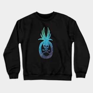 Tropical Pirate Pineapple Halloween Skull and Crossbones Green Blue Purple Crewneck Sweatshirt